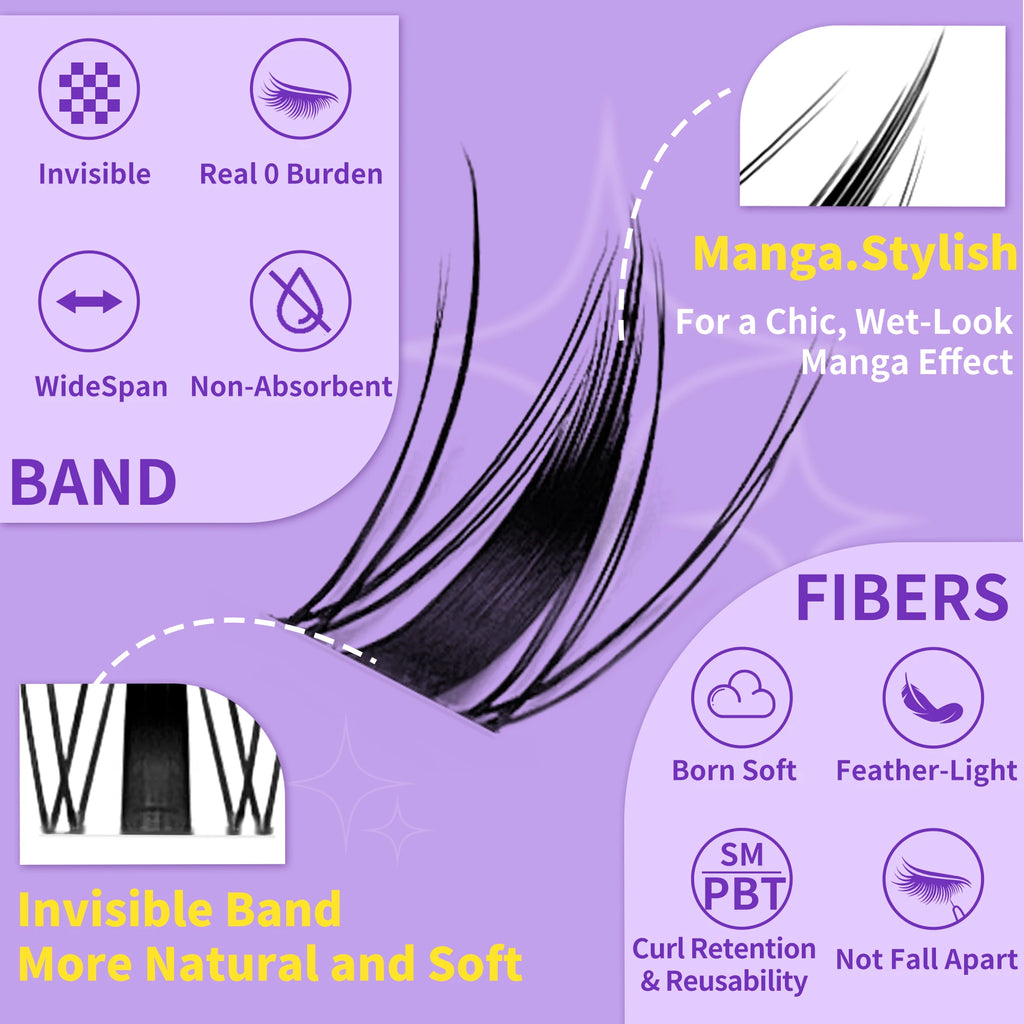 LAKANAKU 168 Piece Cat Eye Lash Cluster
