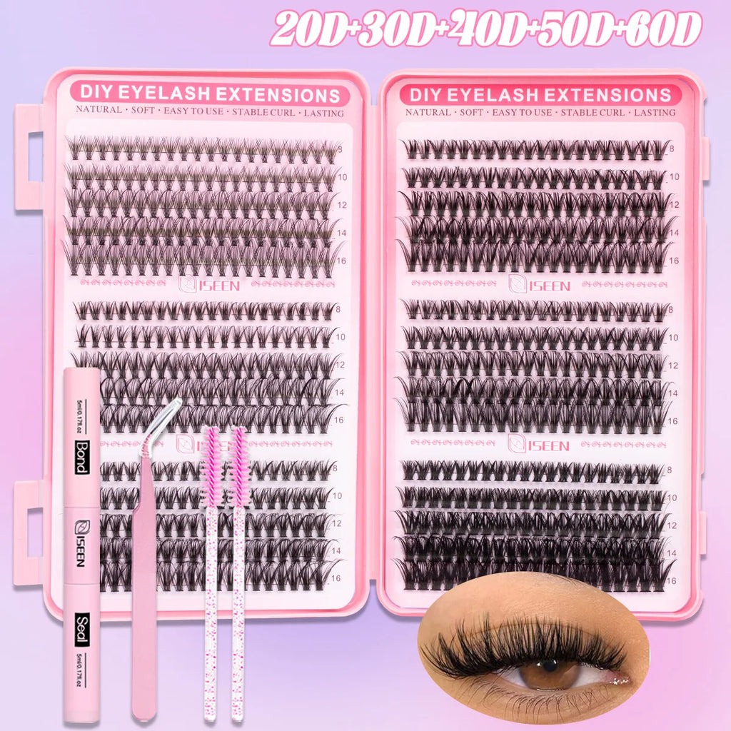 Lash Clusters Kit/ with Lash Bond And Seal And Eyelash Tweezers