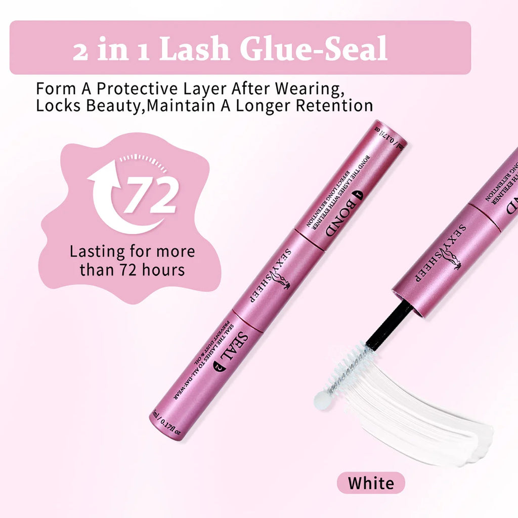 2 in 1 Lash Cluster Bond and Seal/ extreme hold Waterproof Glue for Eyelash Clusters