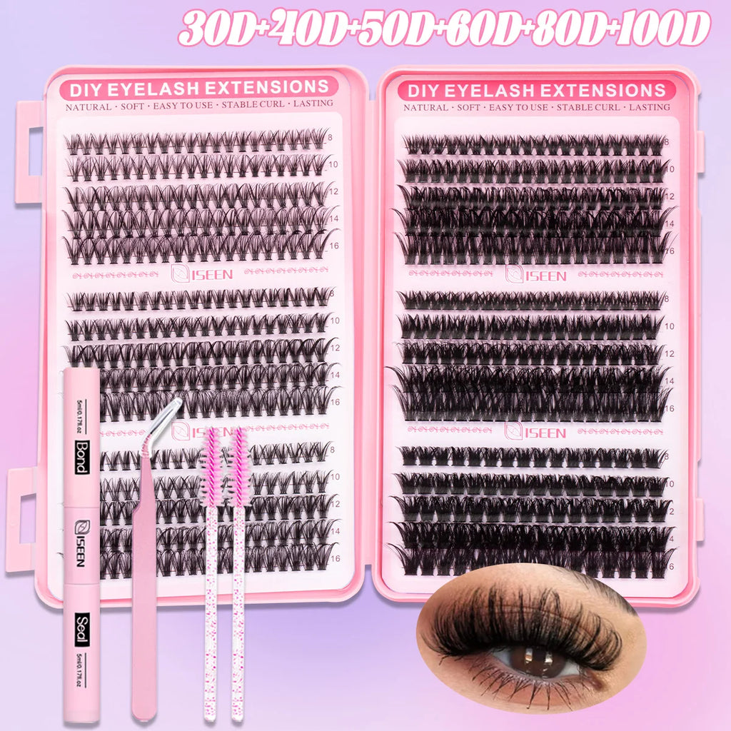 Lash Clusters Kit/ with Lash Bond And Seal And Eyelash Tweezers