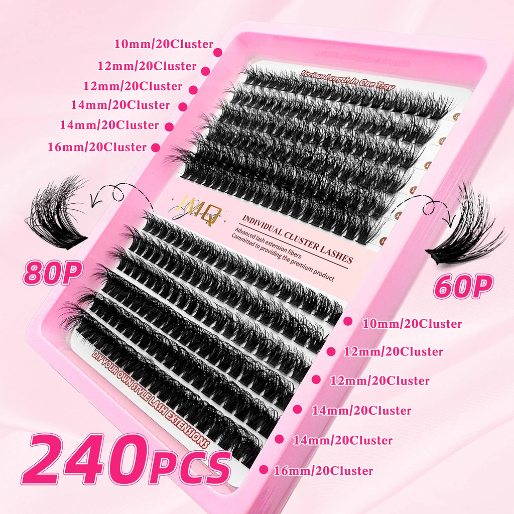 LAKANAKU 168 Piece Cat Eye Lash Cluster