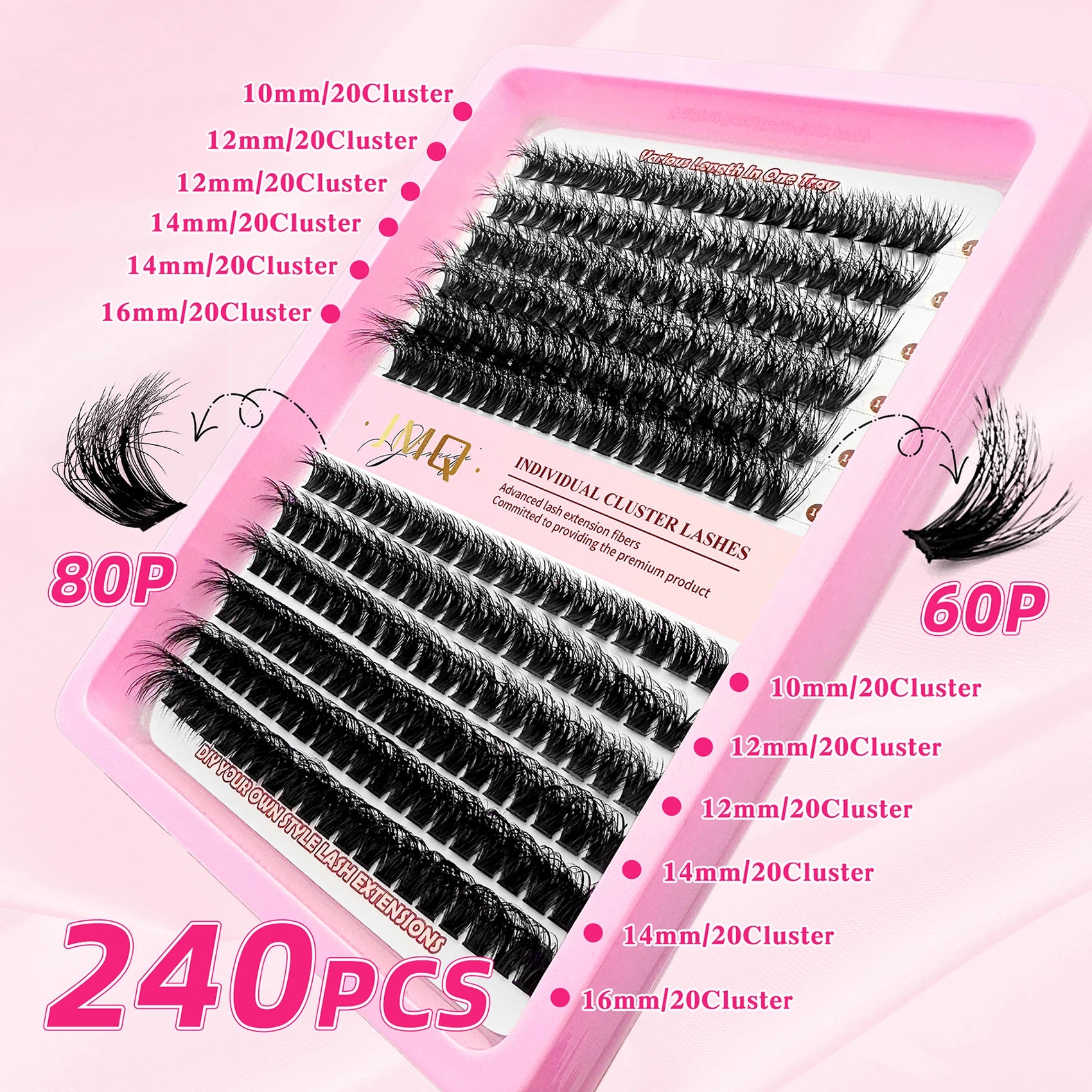 LAKANAKU 168 Piece Cat Eye Lash Cluster