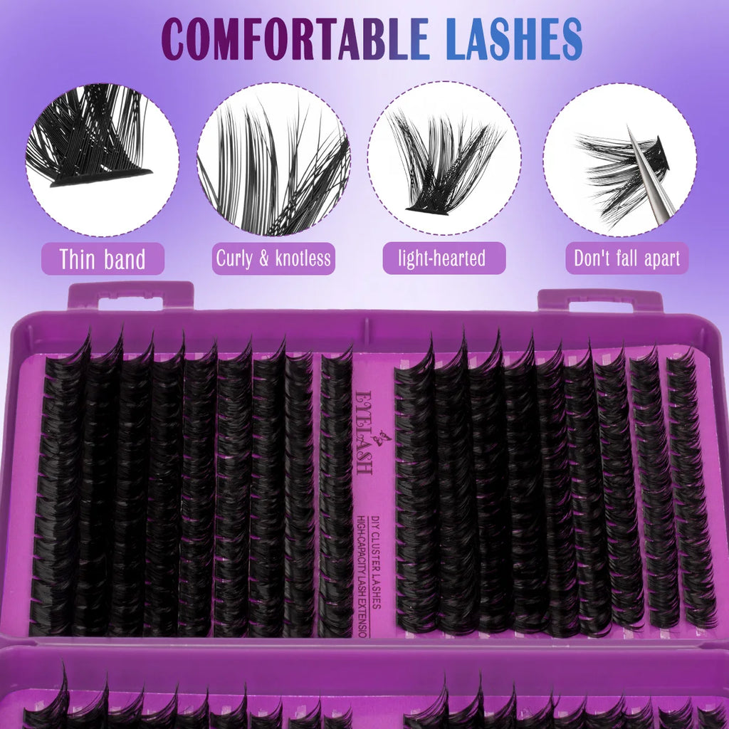 Lash Clusters Kit/ with Lash Bond And Seal And Eyelash Tweezers