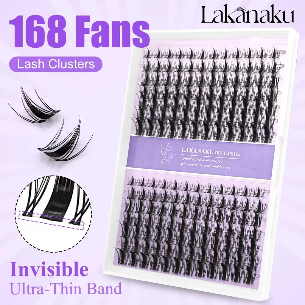 LAKANAKU 168 Piece Cat Eye Lash Cluster