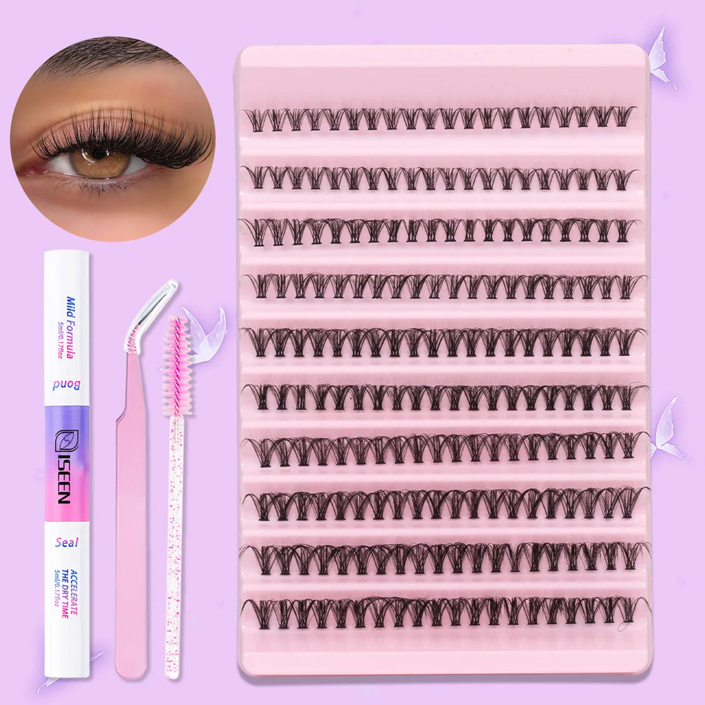 Lash Clusters Kit/ with Lash Bond And Seal And Eyelash Tweezers
