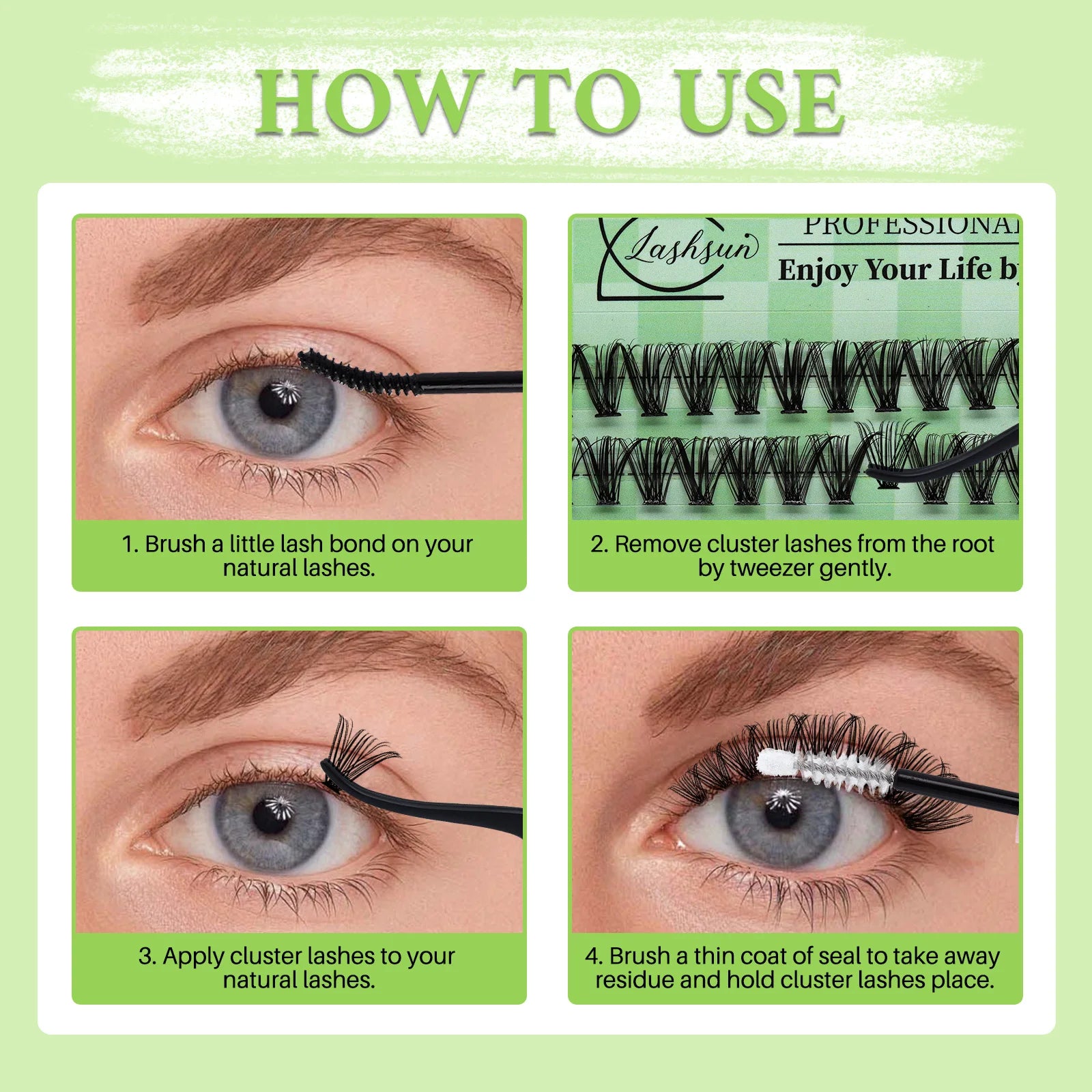 LASHSUN/DIY Mega Volume Lash Cluster Extensions
