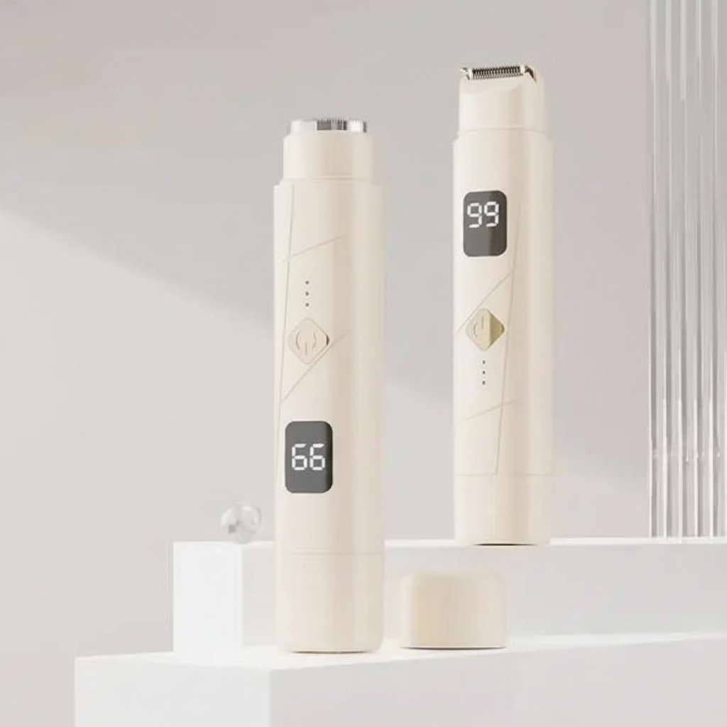 Two in one women's electric shaver - suitable for eyebrows, face, legs, and armpits, portable wet and dry hair remover